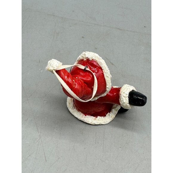 Christmas tree ornament Santa sitting waving red white 2.5" READ - Picture 6 of 6